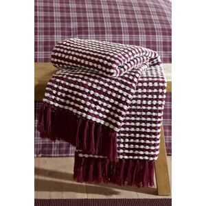Catherine Lansfield 'Stab Stitch' Blanket Throw in Plum Size: 125 cm x 150 cm Plum 125 cm x 150 cm Catherine Lansfield 'Stab Stitch' Blanket Throw in Plum Size: 125 cm x 150 cm Plum 125 cm x 150 cm