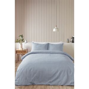 Catherine Lansfield 'Brushed Cotton Stripe' Duvet Cover Set in Blue Size: Super King Blue Super King Catherine Lansfield 'Brushed Cotton Stripe' Duvet Cover Set in Blue Size: Super King Blue Super King