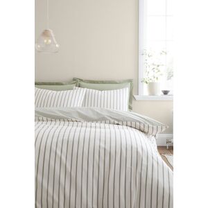 Bianca 'Hampton Stripe' 200 Thread Count Cotton Reversible Duvet Cover Set in Green Size: Double Green Double Bianca 'Hampton Stripe' 200 Thread Count Cotton Reversible Duvet Cover Set in Green Size: Double Green Double