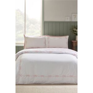 Catherine Lansfield 'Bow Embroidery' Duvet Cover Set in Pink Size: Super King Pink Super King Catherine Lansfield 'Bow Embroidery' Duvet Cover Set in Pink Size: Super King Pink Super King