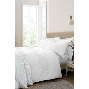 Bianca 'Embroidery Floral' 200 Thread Count Cotton Duvet Cover Set in White Size: King White King Bianca 'Embroidery Floral' 200 Thread Count Cotton Duvet Cover Set in White Size: King White King