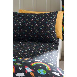Catherine Lansfield 'Rainbow Rockets' Fitted Sheet in Black Size: Double Black Double Catherine Lansfield 'Rainbow Rockets' Fitted Sheet in Black Size: Double Black Double
