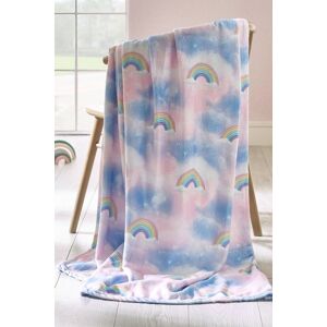 Catherine Lansfield 'Candy Unicorn Rainbow' Cosy Fleece Blanket Throw in Pink Size: 130 cm x 170 cm Pink 130 cm x 170 cm Catherine Lansfield 'Candy Unicorn Rainbow' Cosy Fleece Blanket Throw in Pink Size: 130 cm x 170 cm Pink 130 cm x 170 cm
