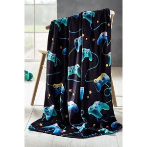 Catherine Lansfield 'Gamer' Cosy Fleece Blanket Throw in Black Size: 130 cm x 170 cm Black 130 cm x 170 cm Catherine Lansfield 'Gamer' Cosy Fleece Blanket Throw in Black Size: 130 cm x 170 cm Black 130 cm x 170 cm
