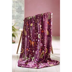 Catherine Lansfield Enchanted Twilight Animals Plum Blanket - Blanket Catherine Lansfield Enchanted Twilight Animals Plum Blanket - Blanket