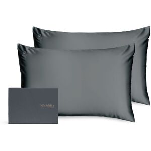 Silk Addict 100% Mulberry Silk Pillowcase Twinpack - Caramel in Charcoal Size: Standard Pillow Case Charcoal Standard Pillow Case Silk Addict 100% Mulberry Silk Pillowcase Twinpack - Caramel in Charcoal Size: Standard Pillow Case Charcoal Standard Pillow Case
