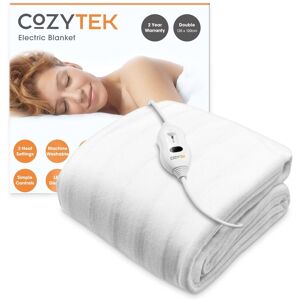 Cozytek Electric Blanket Bed Polyester Detachable Control Under blanket 3 Heat Settings White Heated Single/Double/King Size Size: Double White Double Cozytek Electric Blanket Bed Polyester Detachable Control Under blanket 3 Heat Settings White Heated Single/Double/King Size Size: Double White Double
