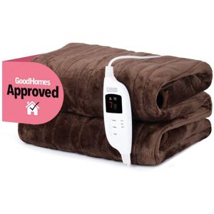 LIVIVO Electric Heated Blanket in Chocolate Size: 130 cm x 160 cm Chocolate 130 cm x 160 cm LIVIVO Electric Heated Blanket in Chocolate Size: 130 cm x 160 cm Chocolate 130 cm x 160 cm
