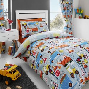 Happy Linen Company Kids Big Digger Construction Trucks Reversible Duvet Cover Bedding Set in Grey Size: Toddler Grey Toddler Happy Linen Company Kids Big Digger Construction Trucks Reversible Duvet Cover Bedding Set in Grey Size: Toddler Grey Toddler
