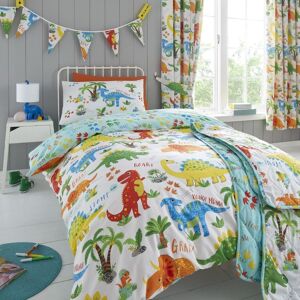 Happy Linen Company Kids Cute Dinky Dinosaurs Reversible Duvet Cover Bedding Set Size: Double Multicolor Double Happy Linen Company Kids Cute Dinky Dinosaurs Reversible Duvet Cover Bedding Set Size: Double Multicolor Double