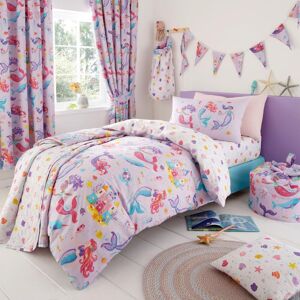 Happy Linen Company Kids Magical Mermaids Reversible Duvet Cover Quilt Bedding Set in Lilac Size: Double Lilac Double Happy Linen Company Kids Magical Mermaids Reversible Duvet Cover Quilt Bedding Set in Lilac Size: Double Lilac Double