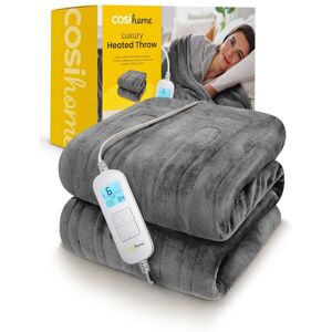 Cosi Home Fleece Electric Heated Throw in Grey Grey Cosi Home Fleece Electric Heated Throw in Grey Grey