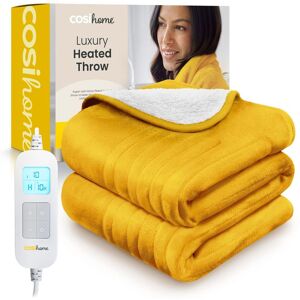 Cosi Home Fleece & Sherpa Electric Heated Throw in Mustard Size: Single Mustard Single Cosi Home Fleece & Sherpa Electric Heated Throw in Mustard Size: Single Mustard Single