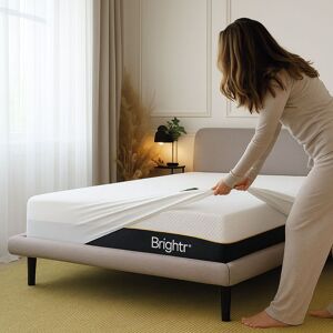 Brightr Sleep Waterproof Mattress Protector in White Size: King White King Brightr Sleep Waterproof Mattress Protector in White Size: King White King