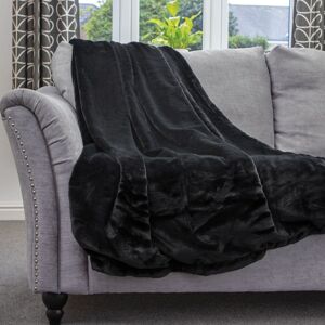 Dreamcatcher Luxury Faux Fur Polyester Throw Over Blanket 160x130cm in Black Size: 160x130 cm Black 160x130 cm Dreamcatcher Luxury Faux Fur Polyester Throw Over Blanket 160x130cm in Black Size: 160x130 cm Black 160x130 cm