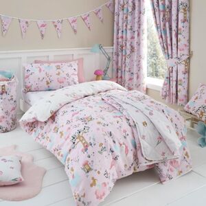Happy Linen Company Kids Enchanted Forest Unicorn Reversible Duvet Cover Bedding Set in Pink Size: Toddler Pink Toddler Happy Linen Company Kids Enchanted Forest Unicorn Reversible Duvet Cover Bedding Set in Pink Size: Toddler Pink Toddler