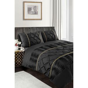 HomeSpace Direct Eleanor Embellished Pintuck Glitter Detail Duvet Cover Set in Black Size: Double Black Double HomeSpace Direct Eleanor Embellished Pintuck Glitter Detail Duvet Cover Set in Black Size: Double Black Double