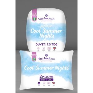 Slumberdown Cool Summer Nights 7.5 Tog Summer Duvet with 2 Firm Support Pillows in White Size: Super King White Super King Slumberdown Cool Summer Nights 7.5 Tog Summer Duvet with 2 Firm Support Pillows in White Size: Super King White Super King