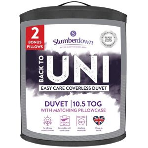 Slumberdown Back to Uni Embossed Waffle 10.5 Duvet, 2 Medium Pillows in Grey Size: King Grey King Slumberdown Back to Uni Embossed Waffle 10.5 Duvet, 2 Medium Pillows in Grey Size: King Grey King