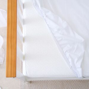 The Tiny Bed Company Waterproof Fitted Mattress Protector Junior Single Bed 190 x 90cm in White White Junior The Tiny Bed Company Waterproof Fitted Mattress Protector Junior Single Bed 190 x 90cm in White White Junior