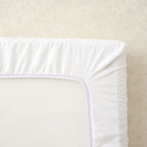 The Tiny Bed Company Waterproof Fitted Mattress Protector Large Cot Bed (160 x 80cm) in White White Cot Bed The Tiny Bed Company Waterproof Fitted Mattress Protector Large Cot Bed (160 x 80cm) in White White Cot Bed