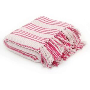 Berkfield Home Throw Cotton Stripes 125x150 cm Pink & White Pink 125x150 cm Berkfield Home Throw Cotton Stripes 125x150 cm Pink & White Pink 125x150 cm