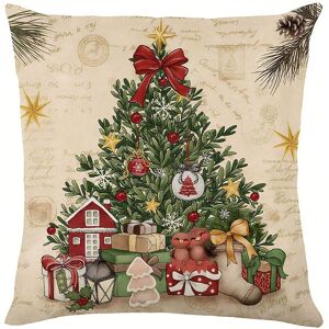Obasyhig Christmas Print Sofa Pillow Cover in Beige Size: EU Single Beige EU Single Obasyhig Christmas Print Sofa Pillow Cover in Beige Size: EU Single Beige EU Single