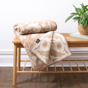Native Natural Soft Beige Bird Pure Wool Blanket Size: Large Beige Large Native Natural Soft Beige Bird Pure Wool Blanket Size: Large Beige Large