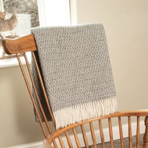 Native Natural Hoop Pattern Grey Wool Blanket Size: Double Grey Double Native Natural Hoop Pattern Grey Wool Blanket Size: Double Grey Double
