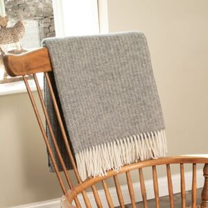 Native Natural Cable Pattern Grey Wool Blanket Size: Double Grey Double Native Natural Cable Pattern Grey Wool Blanket Size: Double Grey Double
