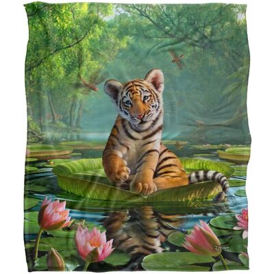 JQ Licensing Jlo Baby Tiger & Lilies Silky Touch Super Soft Throw Blanket 152 X 127 cm in White White 152 X 127 cm JQ Licensing Jlo Baby Tiger & Lilies Silky Touch Super Soft Throw Blanket 152 X 127 cm in White White 152 X 127 cm