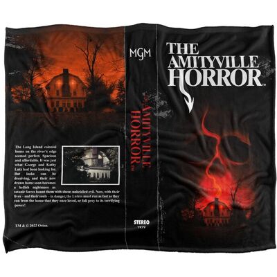 Amityville Horror - Logo Vhs Front & Back Silky Touch Super Soft Throw Blanket 152 X 127 cm in White White 152 X 127 cm Amityville Horror - Logo Vhs Front & Back Silky Touch Super Soft Throw Blanket 152 X 127 cm in White White 152 X 127 cm