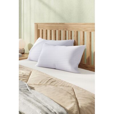 Garden Sanctuary 2-Pack 1000 Grams Stripe Washable Pillow Insert in White White Garden Sanctuary 2-Pack 1000 Grams Stripe Washable Pillow Insert in White White