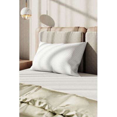 Garden Sanctuary Bamboo Fiber Honeycomb Pattern Shredded Sponge Memory Pillow in White White Garden Sanctuary Bamboo Fiber Honeycomb Pattern Shredded Sponge Memory Pillow in White White