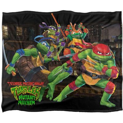 Teenage Mutant Ninja Turtles : Mutant Mayhem Nightly Rooftop Escapade Silky Touch Super Soft Throw Blanket 152 X 127 cm in White White 152 X 127 cm Teenage Mutant Ninja Turtles : Mutant Mayhem Nightly Rooftop Escapade Silky Touch Super Soft Throw Blanket 152 X 127 cm in White White 152 X 127 cm