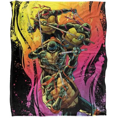 Teenage Mutant Ninja Turtles TMNT Gradient Group Splash Silky Touch Super Soft Throw Blanket 152 X 127 cm in White White 152 X 127 cm Teenage Mutant Ninja Turtles TMNT Gradient Group Splash Silky Touch Super Soft Throw Blanket 152 X 127 cm in White White 152 X 127 cm