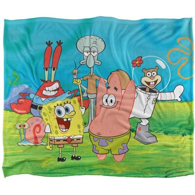 Spongebob Group Scene Silky Touch Super Soft Throw Blanket 152 X 127 cm in White White 152 X 127 cm Spongebob Group Scene Silky Touch Super Soft Throw Blanket 152 X 127 cm in White White 152 X 127 cm