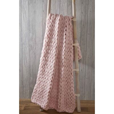 Smart Living Chunky Hand-Knitted Soft & Cosy Throw Blanket 120x150 cm in Pink Size: 120 cm x 150 cm Pink 120 cm x 150 cm Smart Living Chunky Hand-Knitted Soft & Cosy Throw Blanket 120x150 cm in Pink Size: 120 cm x 150 cm Pink 120 cm x 150 cm