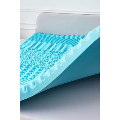 Ezysleep 10cm Cooling 7 Zone Memory Foam Mattress Topper in Blue Size: King Blue King Ezysleep 10cm Cooling 7 Zone Memory Foam Mattress Topper in Blue Size: King Blue King