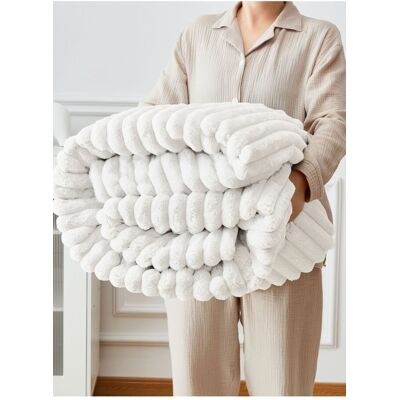 Ezysleep Super Soft Luxury Faux Fur Stripe Throw in Cream Size: Extra Large Cream Extra Large Ezysleep Super Soft Luxury Faux Fur Stripe Throw in Cream Size: Extra Large Cream Extra Large