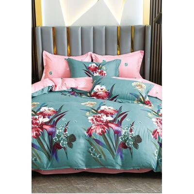 Ezysleep Jasmine Printed Duvet Set in Turquoise Size: Double Turquoise Double Ezysleep Jasmine Printed Duvet Set in Turquoise Size: Double Turquoise Double