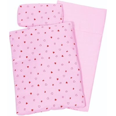 Goki Bedding Set For Dolls Hearts & Crown 3 Pieces in Pink Size: 1 Pack Pink 1 Pack Goki Bedding Set For Dolls Hearts & Crown 3 Pieces in Pink Size: 1 Pack Pink 1 Pack