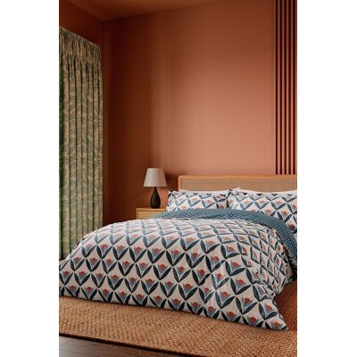 Scion 'Tulip Trellis' Cotton Duvet Cover Set in Navy Size: Double Navy Double Scion 'Tulip Trellis' Cotton Duvet Cover Set in Navy Size: Double Navy Double