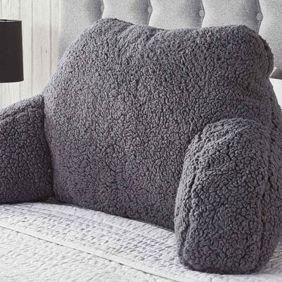 OHS Teddy Fleece Bed Reading Cushion Pillow with Arms Lumbar Support in Charcoal Charcoal OHS Teddy Fleece Bed Reading Cushion Pillow with Arms Lumbar Support in Charcoal Charcoal