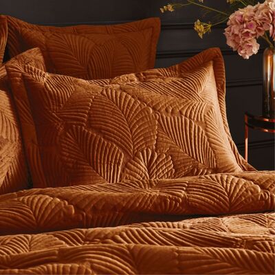 Paoletti Palmeria Quilted Velvet Pillowcase - Burnt Orange - Size 48x74cm - Pillowcase Paoletti Palmeria Quilted Velvet Pillowcase - Burnt Orange - Size 48x74cm - Pillowcase