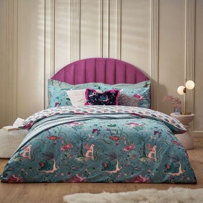 Furn. Athena Mythological Duvet Cover Set - Blue Polycotton - Size Double Furn. Athena Mythological Duvet Cover Set - Blue Polycotton - Size Double