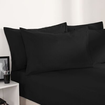 Brentfords - Plain Dyed Non-Iron - jet black - Super King - polyester microfiber - Fitted Bed Sheet Brentfords - Plain Dyed Non-Iron - jet black - Super King - polyester microfiber - Fitted Bed Sheet