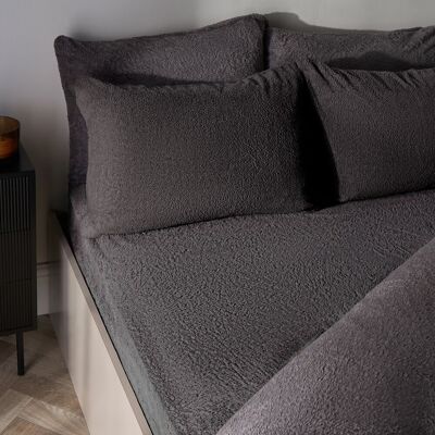 Brentfords Teddy Fleece Thermal - Super King - Charcoal Grey - Bed Sheet Brentfords Teddy Fleece Thermal - Super King - Charcoal Grey - Bed Sheet