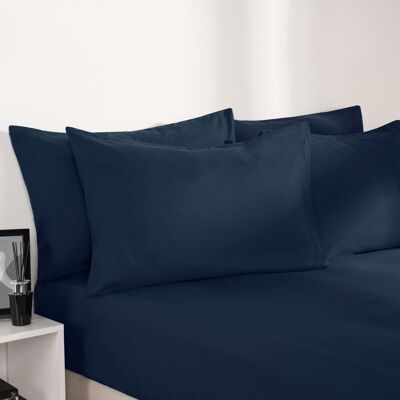 Brentfords - Plain Dyed Non-Iron - Navy - Fitted Sheet Brentfords - Plain Dyed Non-Iron - Navy - Fitted Sheet