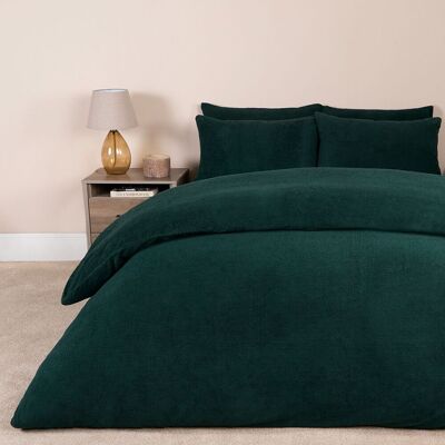 Brentfords Teddy Duvet Cover Set - Dark Green - Single Brentfords Teddy Duvet Cover Set - Dark Green - Single